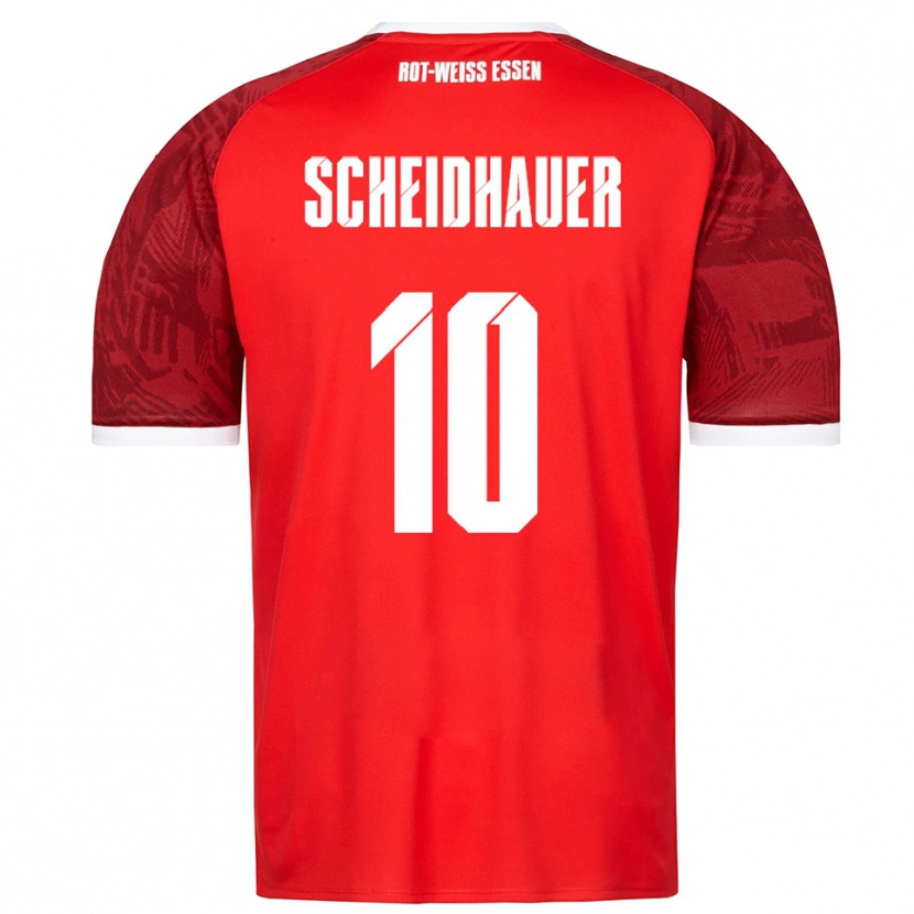 Danxen Kid Leon Scheidhauer #10 Red Burgundy White Away Jersey 2025/26 T-Shirt