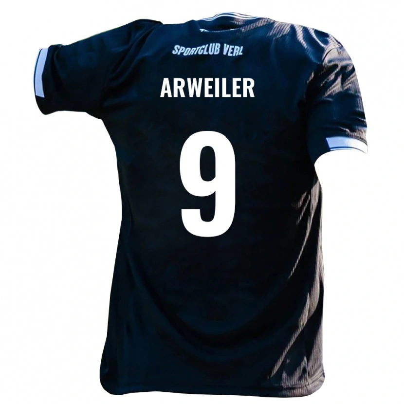 Danxen Kid Jonas Arweiler #9 Black White Away Jersey 2025/26 T-Shirt