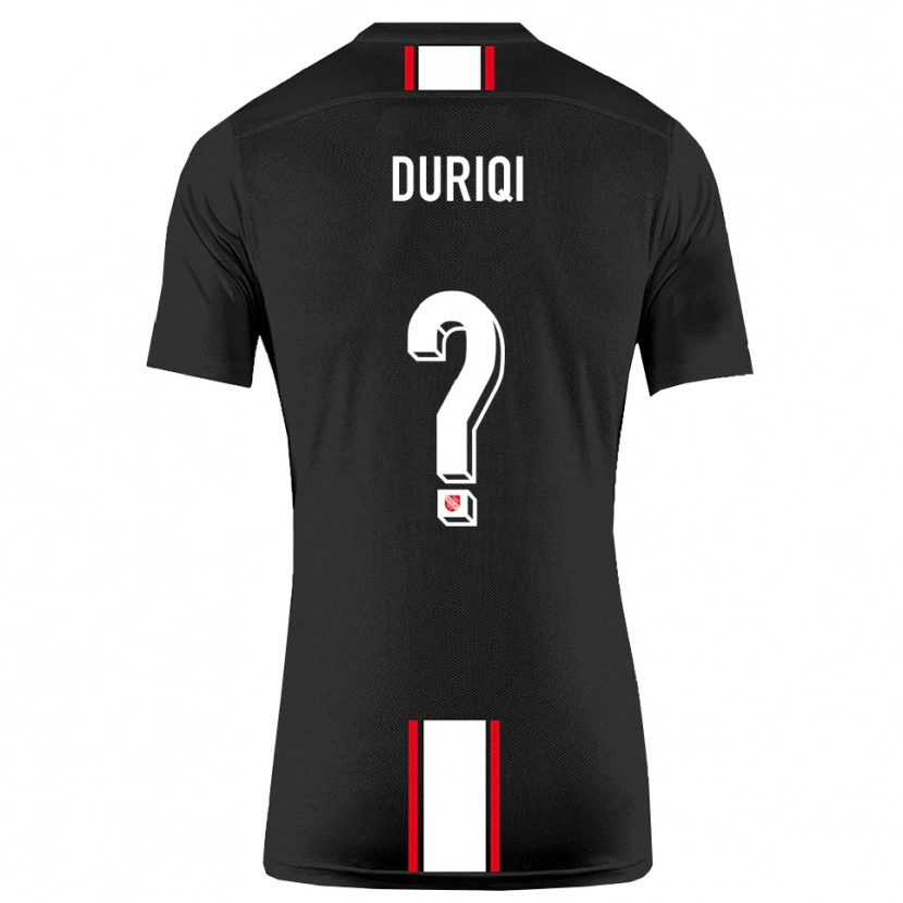 Danxen Kid Ledion Duriqi #0 Black White Away Jersey 2025/26 T-Shirt