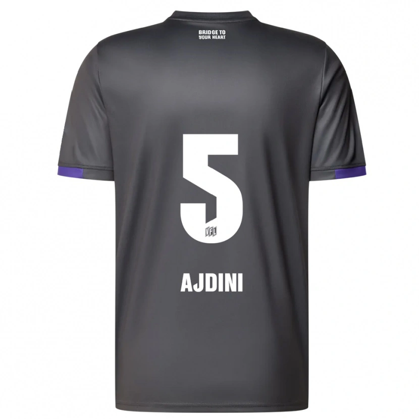 Danxen Kid Bashkim Ajdini #5 Gray Purple Away Jersey 2025/26 T-Shirt