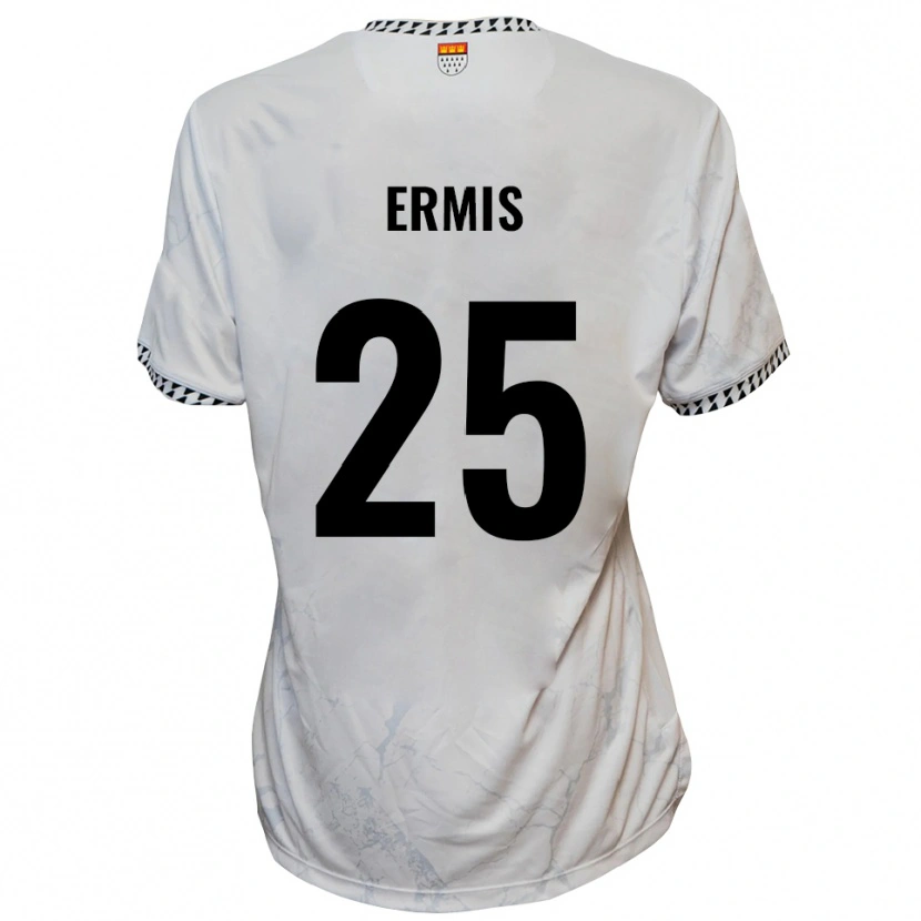 Danxen Kid Kiyan Ermis #25 White Black Away Jersey 2025/26 T-Shirt