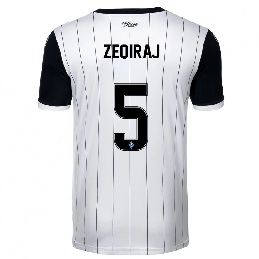 Danxen Kid Arlind Zeqiraj #5 White Black Away Jersey 2025/26 T-Shirt