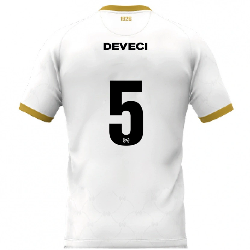 Danxen Kid Hüseyin Deveci #5 White Gold Away Jersey 2025/26 T-Shirt