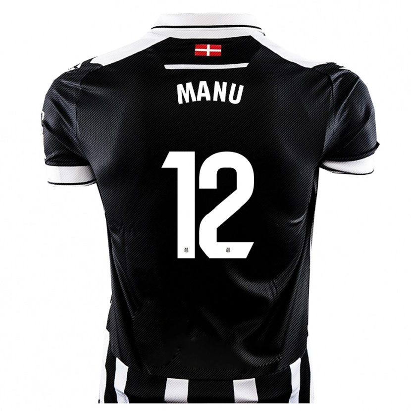 Danxen Men Manu Rodríguez #12 Black White Home Jersey 2025/26 T-Shirt