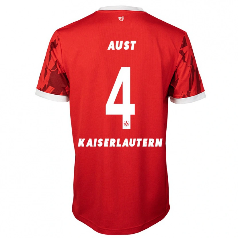 Danxen Men Luca Aust #4 Red White Home Jersey 2025/26 T-Shirt