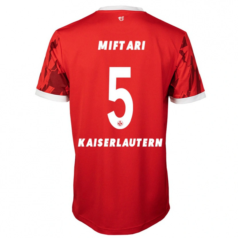 Danxen Men Drini Miftari #5 Red White Home Jersey 2025/26 T-Shirt