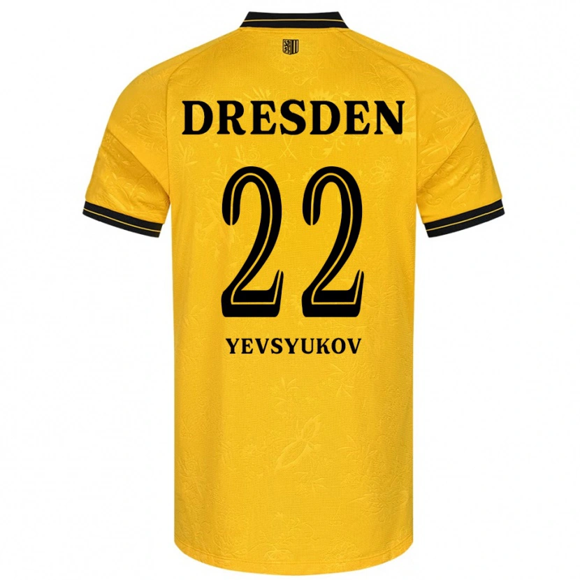 Danxen Men Demyd Yevsyukov #22 Yellow Black Home Jersey 2025/26 T-Shirt