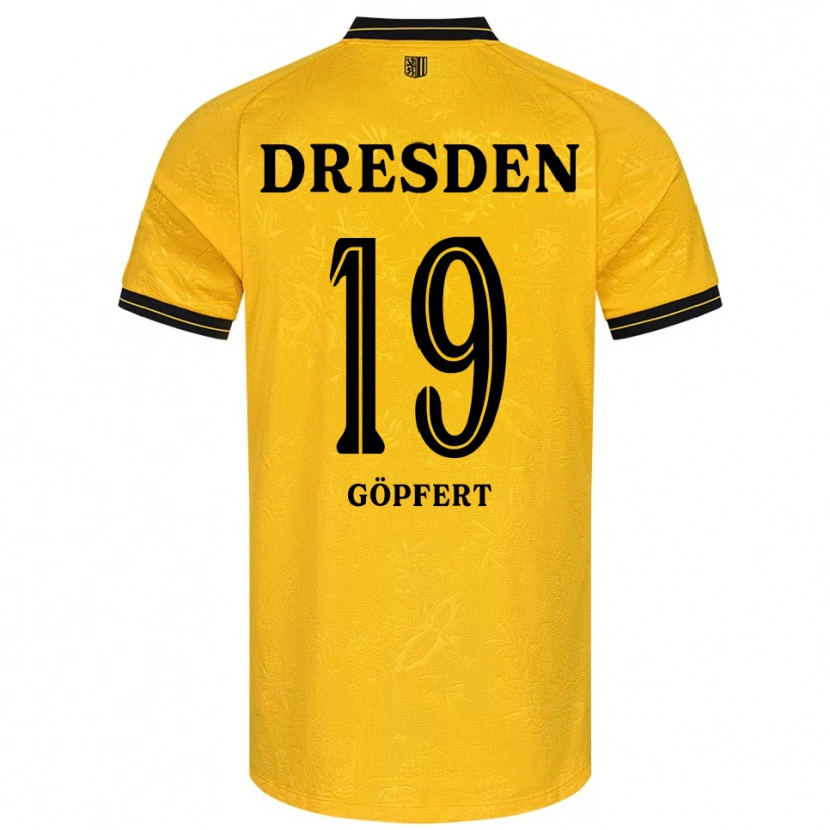 Danxen Men Fabius-Leander Göpfert #19 Yellow Black Home Jersey 2025/26 T-Shirt