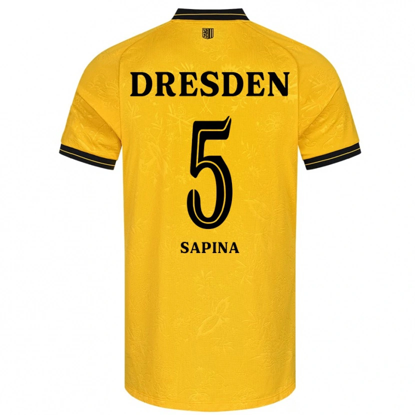 Danxen Men Vinko Sapina #5 Yellow Black Home Jersey 2025/26 T-Shirt