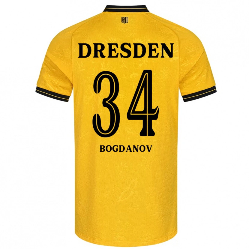 Danxen Men Dmytro Bogdanov #34 Yellow Black Home Jersey 2025/26 T-Shirt