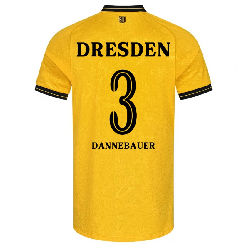 Danxen Men Elias Dannebauer #3 Yellow Black Home Jersey 2025/26 T-Shirt