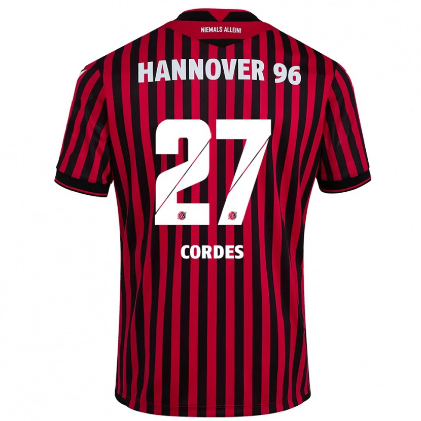 Danxen Men Leticia Cordes #27 Red Black Home Jersey 2025/26 T-Shirt