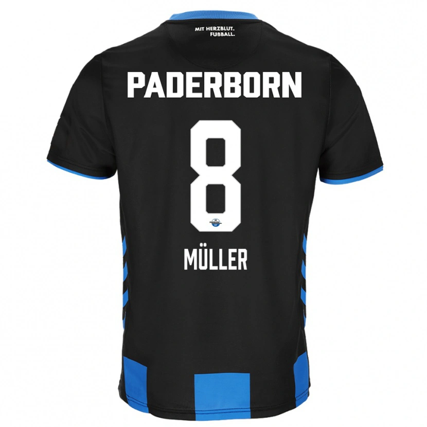 Danxen Men Carlos Müller #8 Black Blue Home Jersey 2025/26 T-Shirt