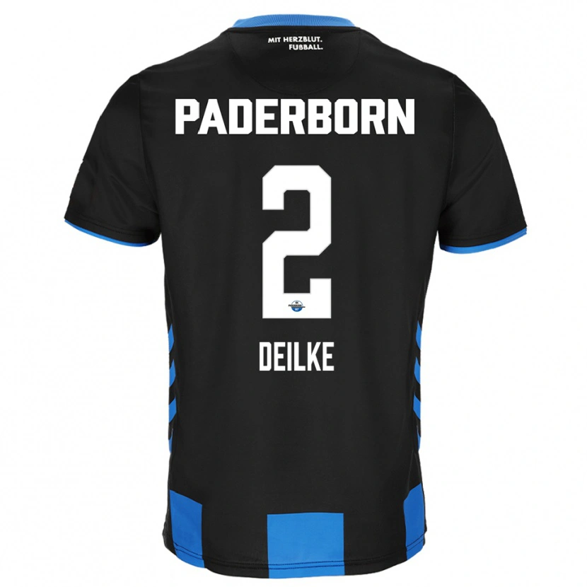 Danxen Men Flemming Deilke #2 Black Blue Home Jersey 2025/26 T-Shirt