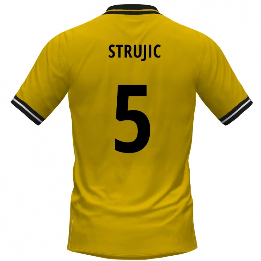 Danxen Men Sasa Strujic #5 Yellow Black Home Jersey 2025/26 T-Shirt