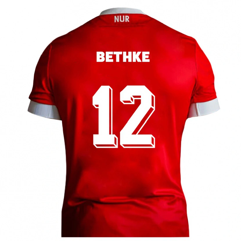 Danxen Men Elias Bethke #12 Red White Home Jersey 2025/26 T-Shirt