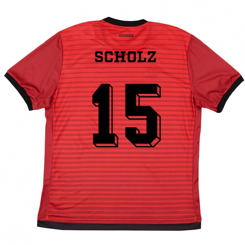 Danxen Men Jonas Scholz #15 Red Black Home Jersey 2025/26 T-Shirt