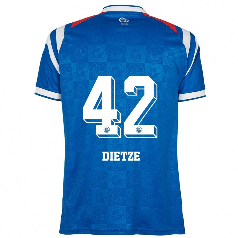 Danxen Men Benno Dietze #42 Blue White Red Home Jersey 2025/26 T-Shirt
