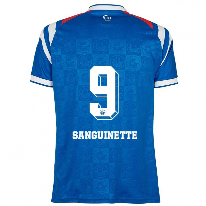 Danxen Men Pierre Sanguinette #9 Blue White Red Home Jersey 2025/26 T-Shirt