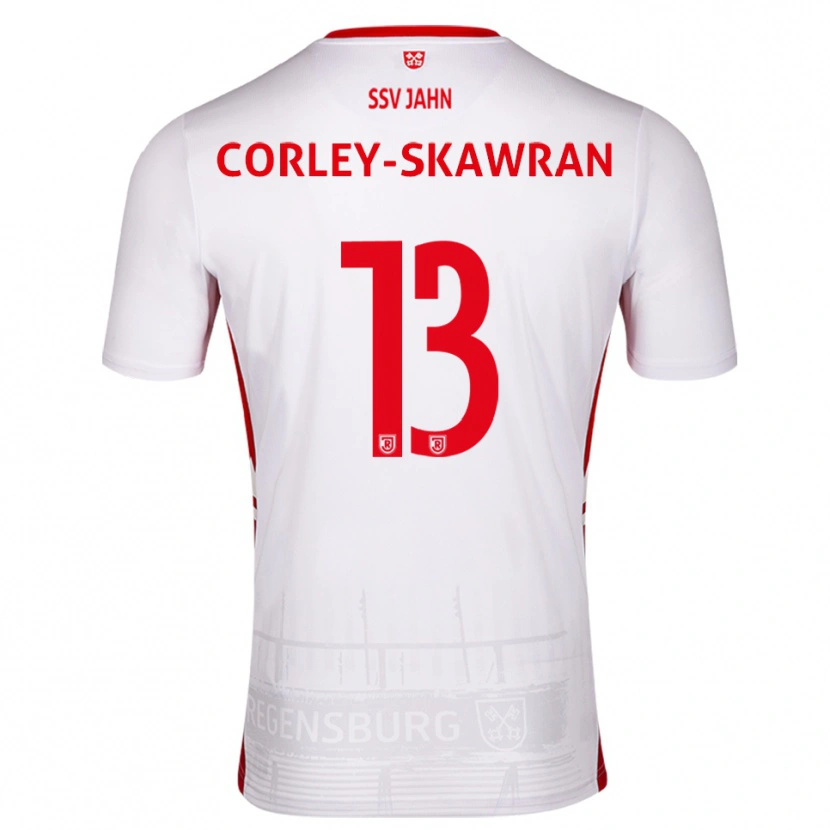 Danxen Men Dorian Corley-Skawran #13 White Red Home Jersey 2025/26 T-Shirt