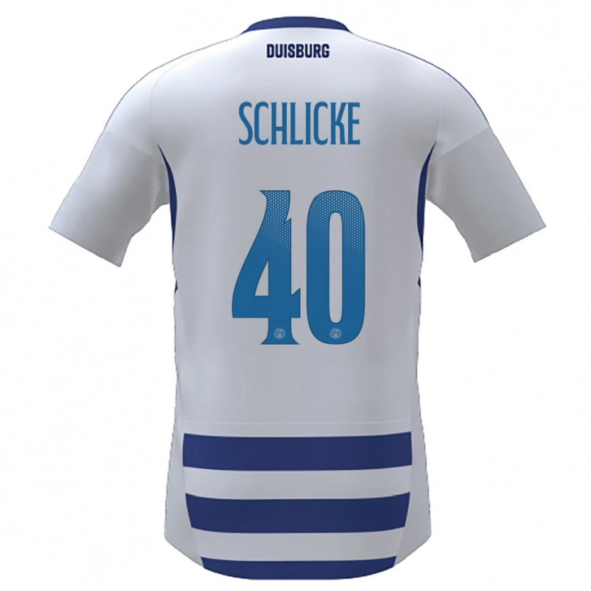 Danxen Men Ben Schlicke #40 White Blue Home Jersey 2025/26 T-Shirt