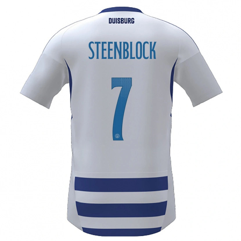 Danxen Men Jannis Steenblock #7 White Blue Home Jersey 2025/26 T-Shirt