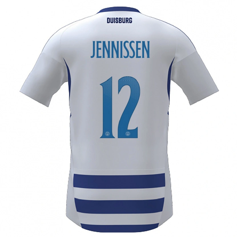 Danxen Men Laurenz Jennissen #12 White Blue Home Jersey 2025/26 T-Shirt