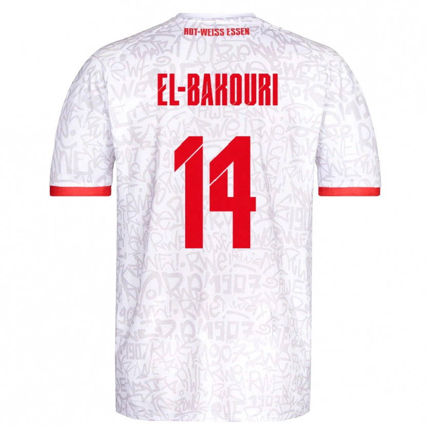Danxen Men Ibrahim El-Bakouri #14 White Red Home Jersey 2025/26 T-Shirt