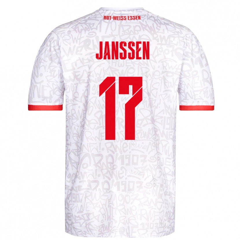 Danxen Men Lenn Janssen #17 White Red Home Jersey 2025/26 T-Shirt