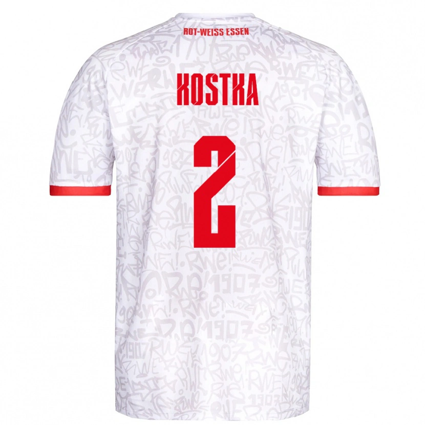 Danxen Men Michael Kostka #2 White Red Home Jersey 2025/26 T-Shirt