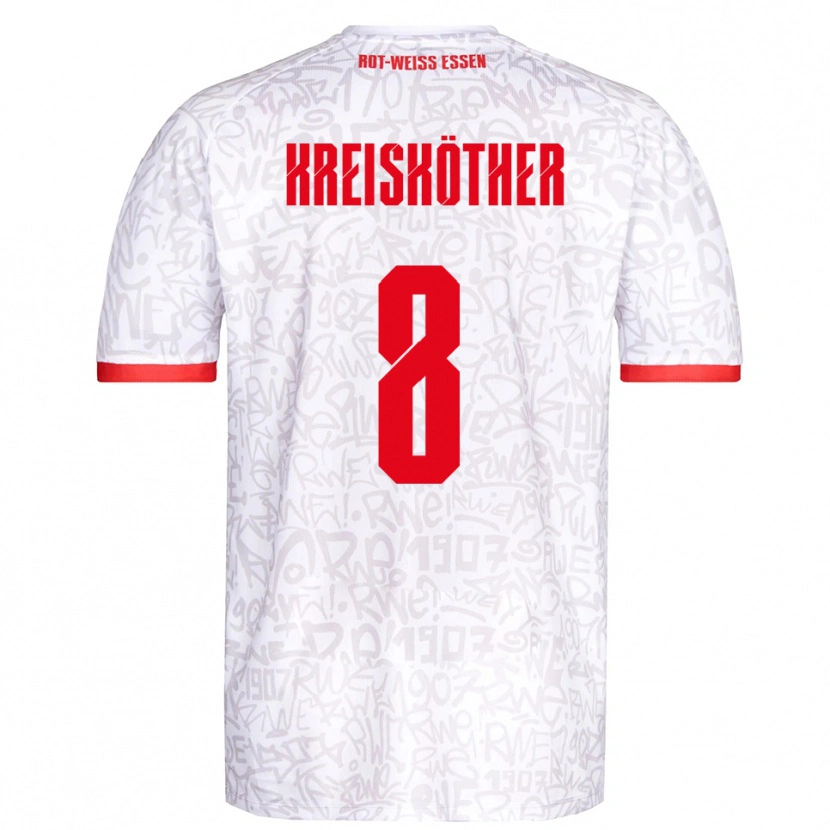 Danxen Men Luiz-Simon Kreisköther #8 White Red Home Jersey 2025/26 T-Shirt