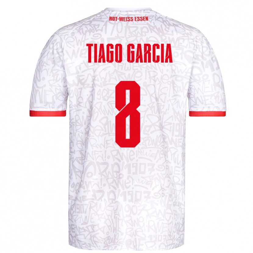 Danxen Men Tiago Garcia Rodriguez #8 White Red Home Jersey 2025/26 T-Shirt