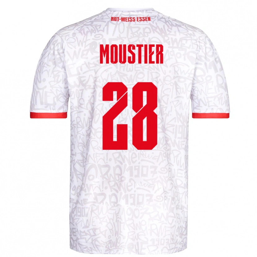Danxen Men Tom Moustier #28 White Red Home Jersey 2025/26 T-Shirt