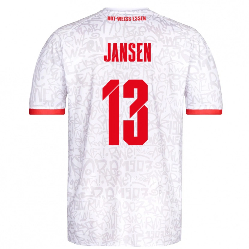 Danxen Men Joshua Jansen #13 White Red Home Jersey 2025/26 T-Shirt