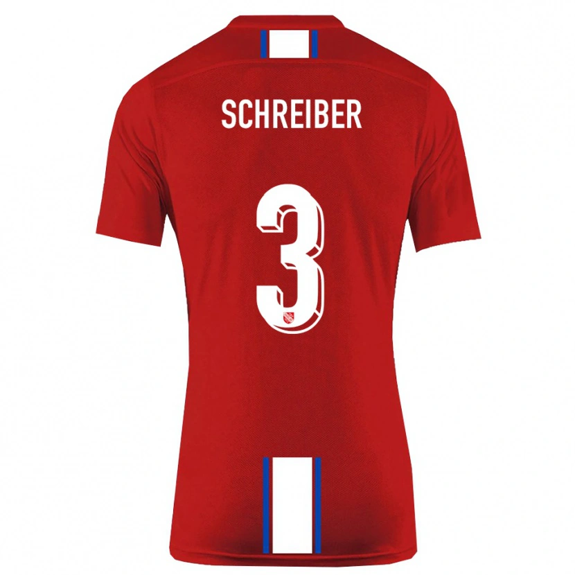 Danxen Men David Schreiber #3 Red White Home Jersey 2025/26 T-Shirt