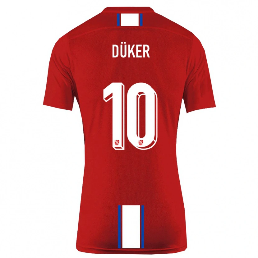 Danxen Men Julius Düker #10 Red White Home Jersey 2025/26 T-Shirt