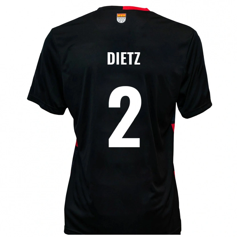 Danxen Men Lars Dietz #2 Black Red Home Jersey 2025/26 T-Shirt