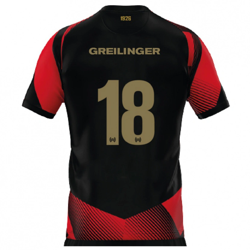 Danxen Men Fabian Greilinger #18 Black Red Home Jersey 2025/26 T-Shirt