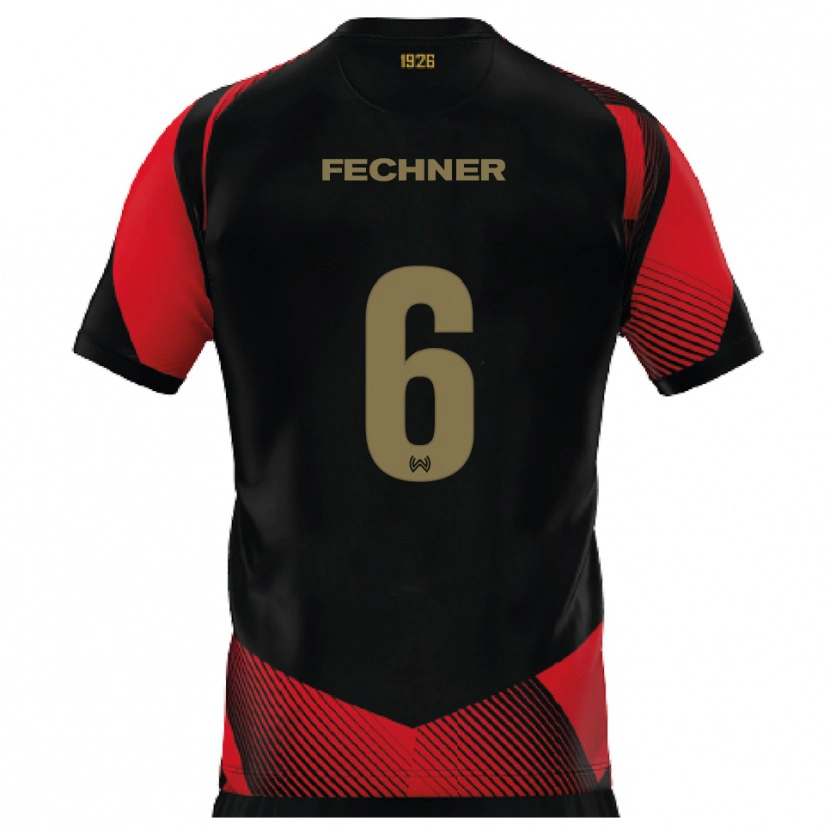 Danxen Men Gino Fechner #6 Black Red Home Jersey 2025/26 T-Shirt