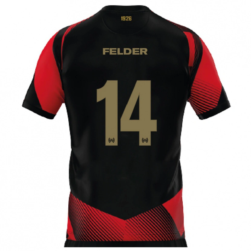 Danxen Men Mohamed Felder #14 Black Red Home Jersey 2025/26 T-Shirt