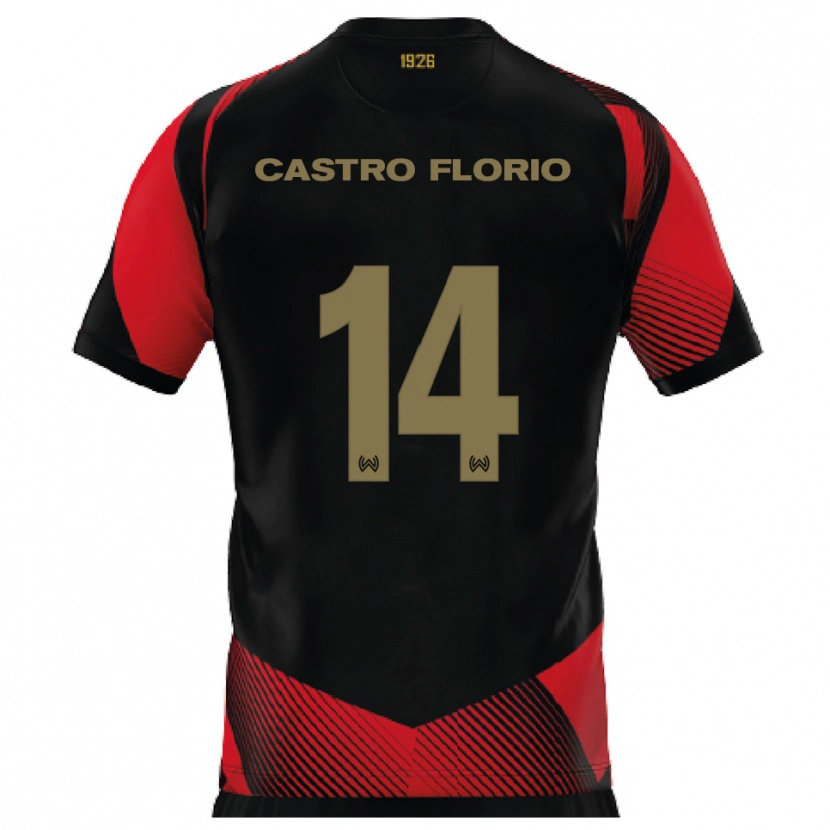 Danxen Men Giancarlo Castro Florio #14 Black Red Home Jersey 2025/26 T-Shirt