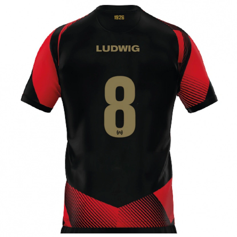 Danxen Men Milan Ludwig #8 Black Red Home Jersey 2025/26 T-Shirt
