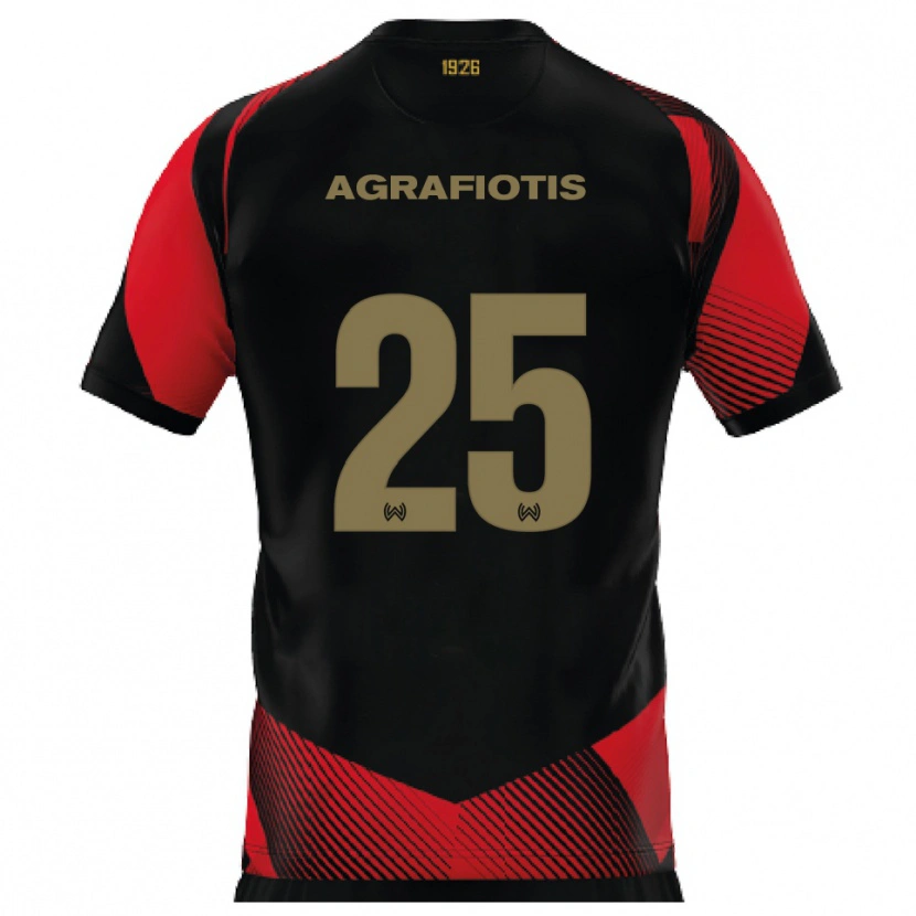 Danxen Men Nikolas Agrafiotis #25 Black Red Home Jersey 2025/26 T-Shirt