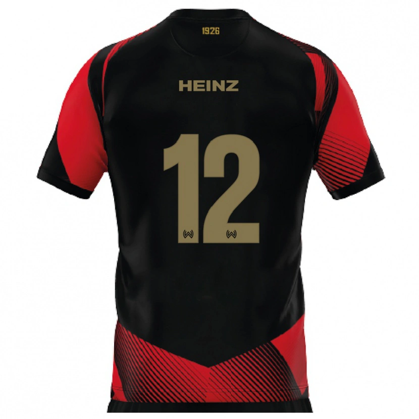 Danxen Men Lewin Heinz #12 Black Red Home Jersey 2025/26 T-Shirt