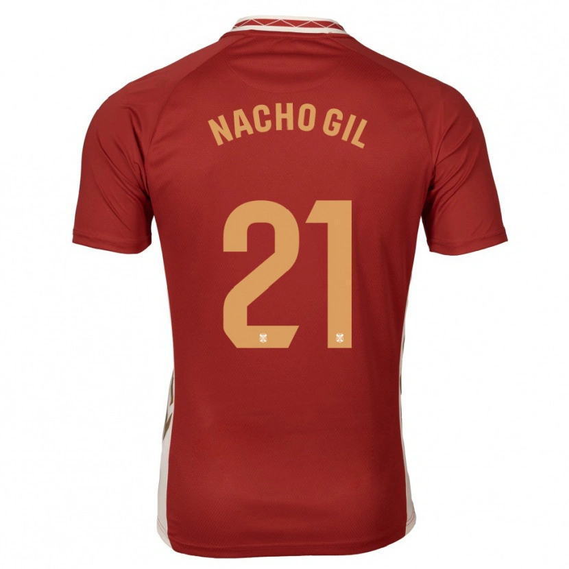 Danxen Men Nacho Gil #21 Burgundy Gold Away Jersey 2025/26 T-Shirt