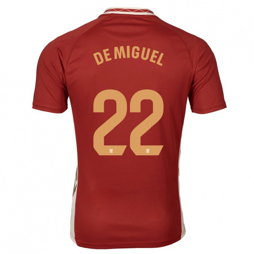 Danxen Men Jesús De Miguel #22 Burgundy Gold Away Jersey 2025/26 T-Shirt