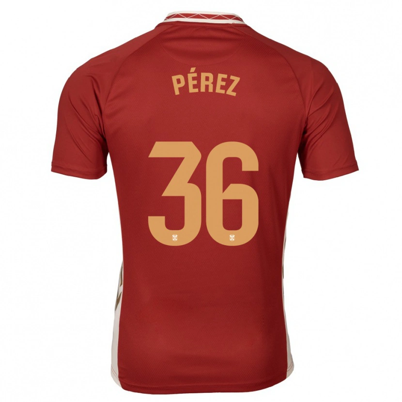 Danxen Men Dani Pérez #36 Burgundy Gold Away Jersey 2025/26 T-Shirt