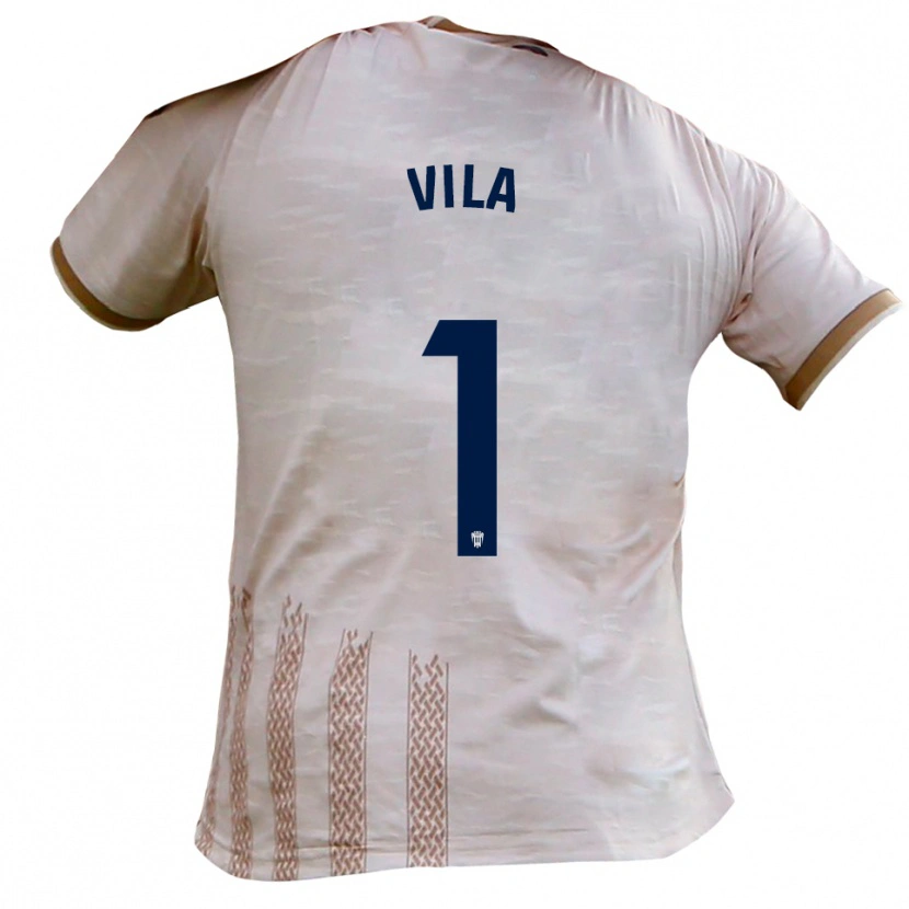 Danxen Men Ramón Vila #1 Off-White Brown Away Jersey 2025/26 T-Shirt