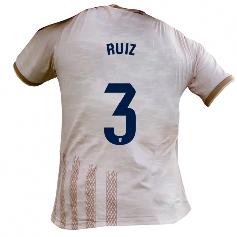 Danxen Men David Ruiz #3 Off-White Brown Away Jersey 2025/26 T-Shirt