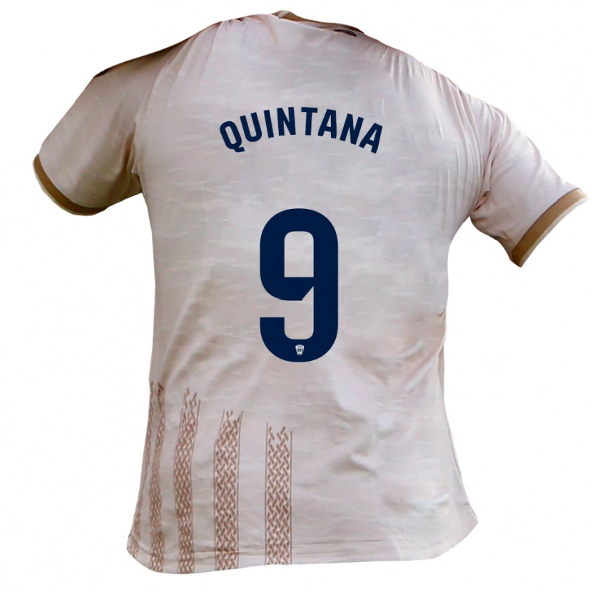 Danxen Men Nacho Quintana #9 Off-White Brown Away Jersey 2025/26 T-Shirt